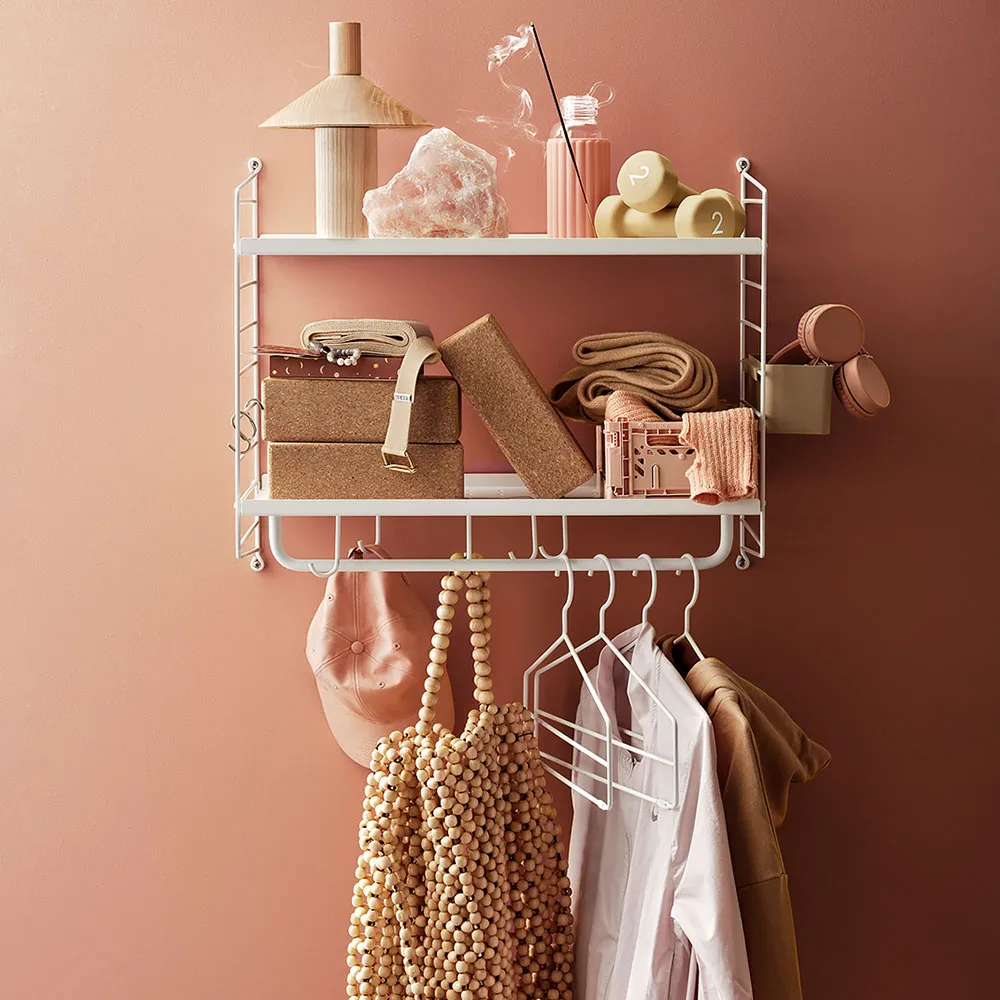 String hall wall shelf, White String