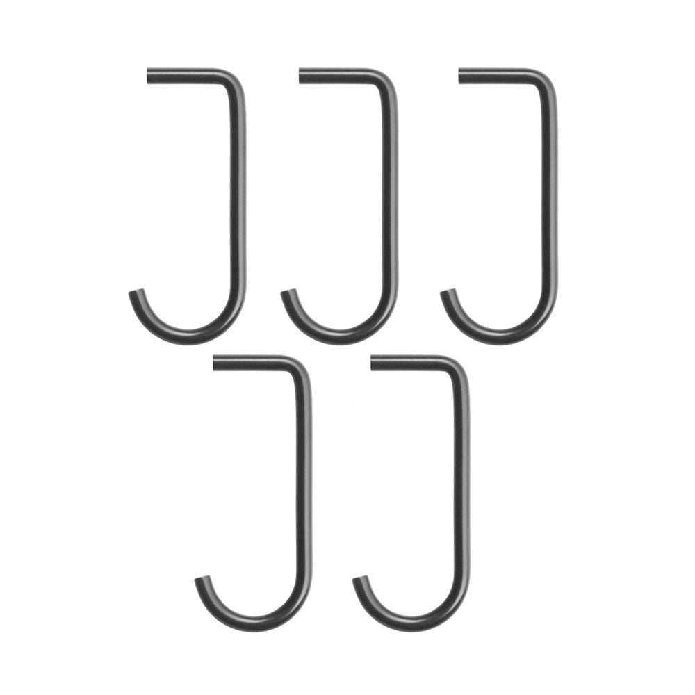 String J-hook 5-pack Black | Scandinavian Design | Clothes hooks & hangers | Black