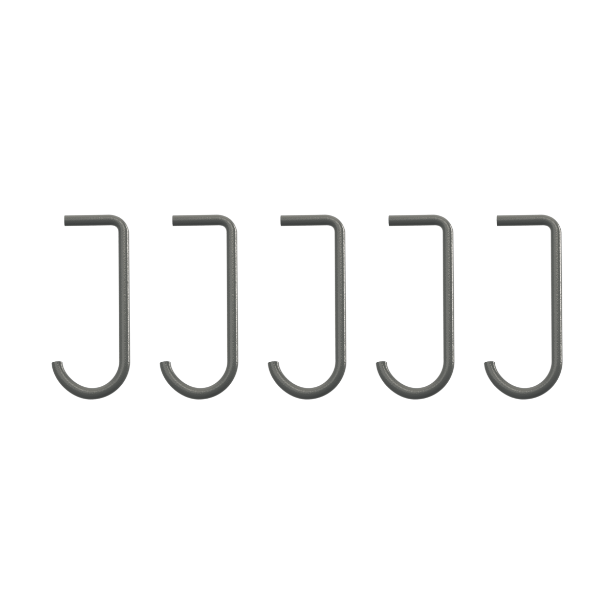 String J-hook 5-pack Dark grey | Scandinavian Design | Clothes hooks & hangers | Grey