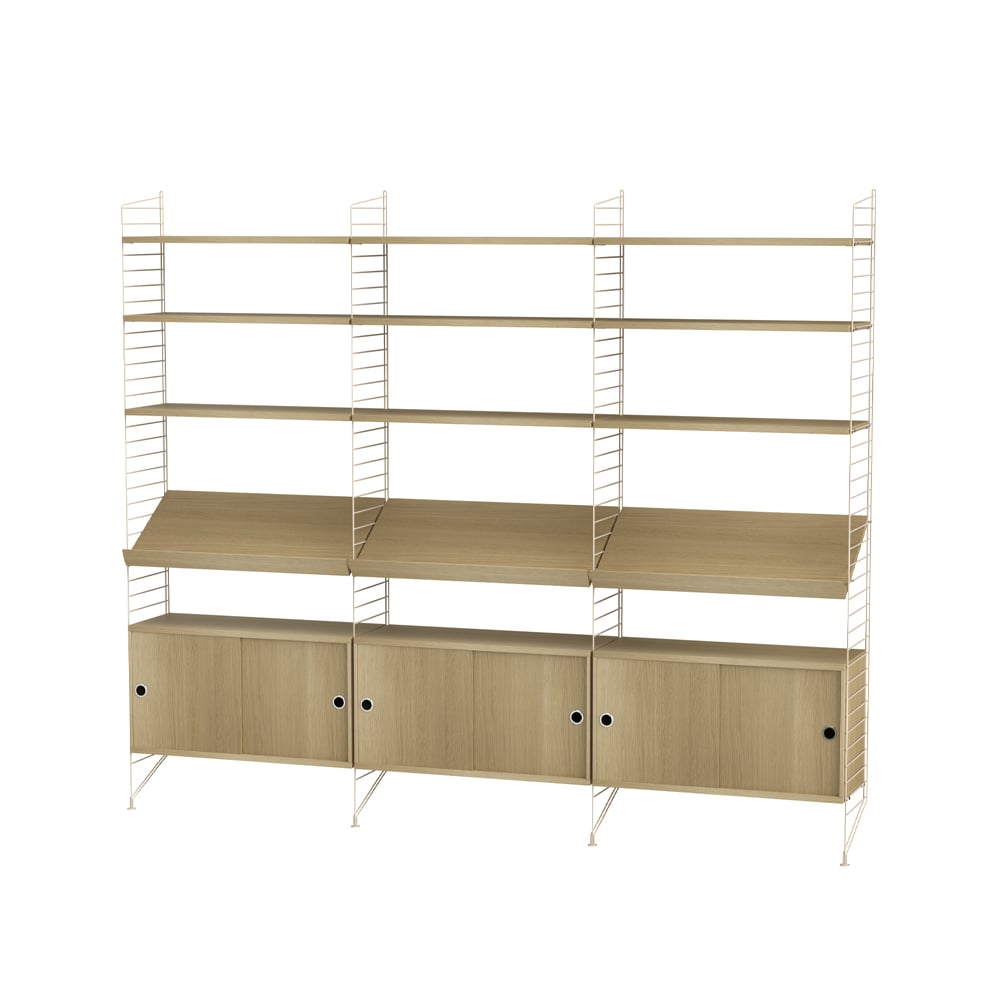 String living room oak & beige - Combination G | Scandinavian Design | Beige