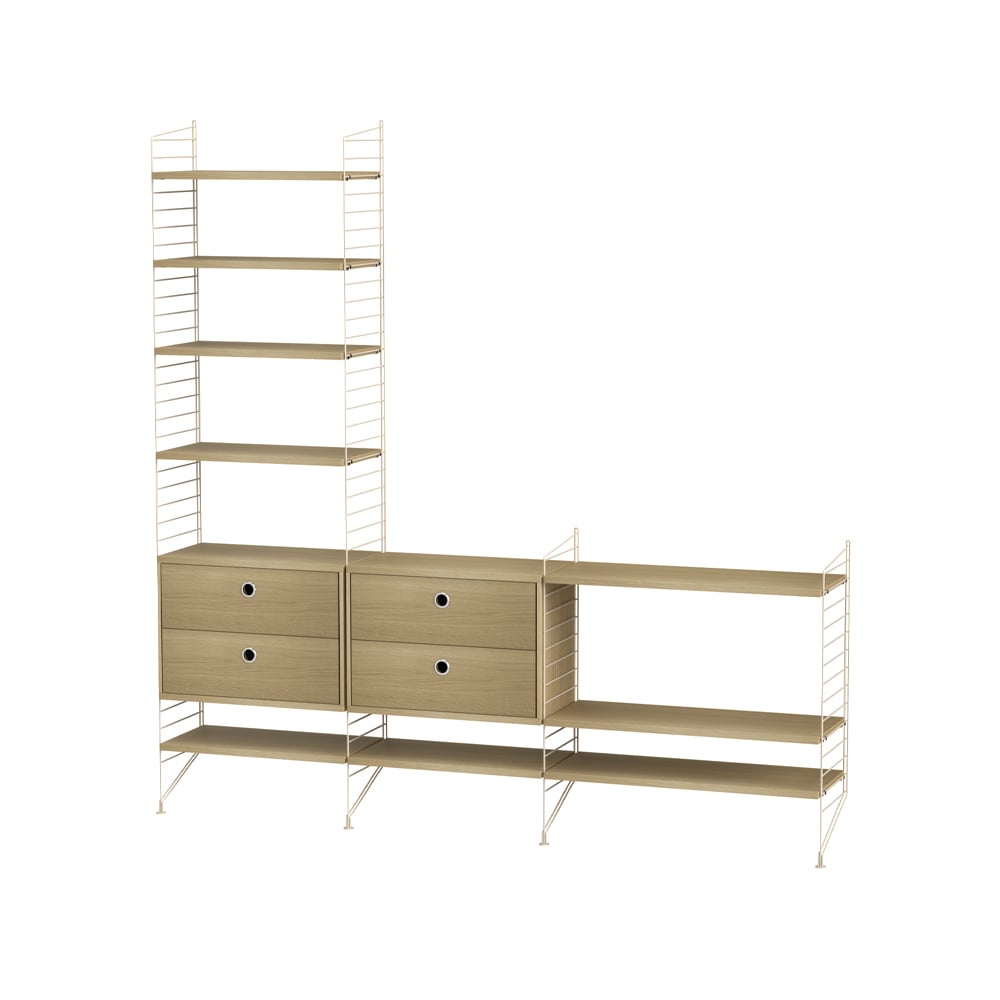 String living room oak & beige - Combination J | Scandinavian Design | Beige