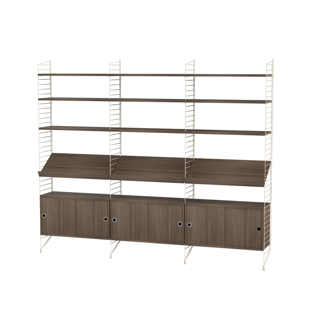 String living room walnut & beige - Combination G | Scandinavian Design | Brown