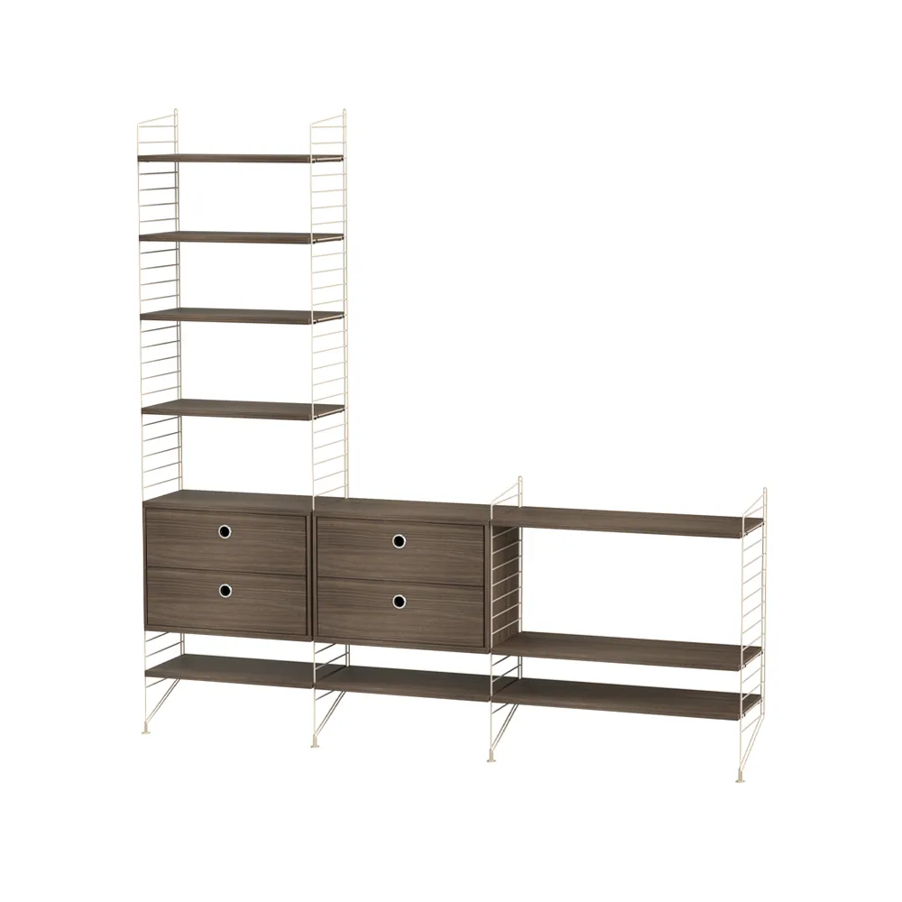 String living room walnut & beige - Combination J,  String