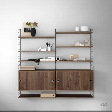 String living room walnut & black - Combination I - String
