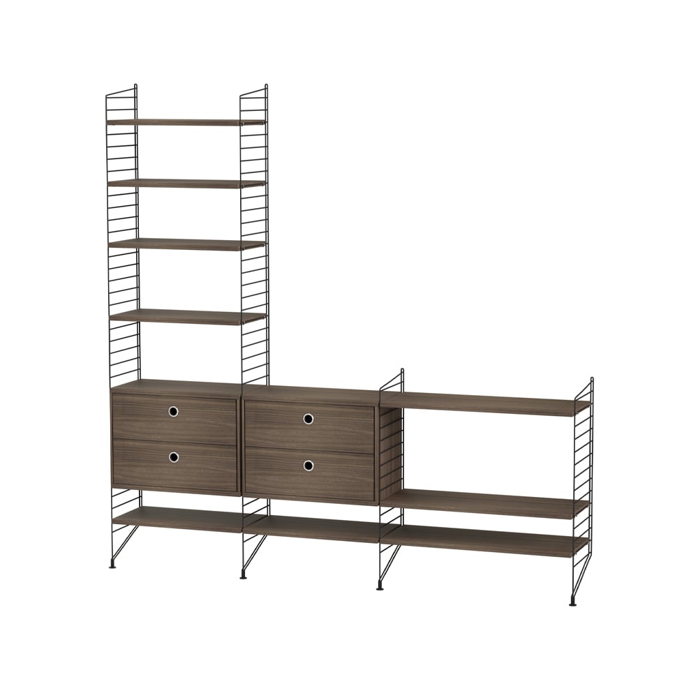 String living room walnut & black - Combination J | Scandinavian Design | Brown