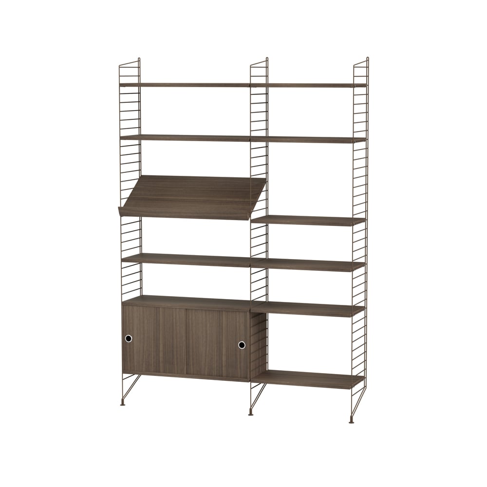 String living room walnut & brown - Combination H | Scandinavian Design | Brown