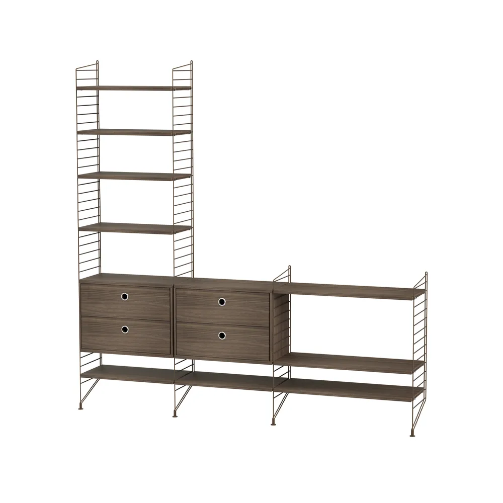 String living room walnut & brown - Combination J,  String