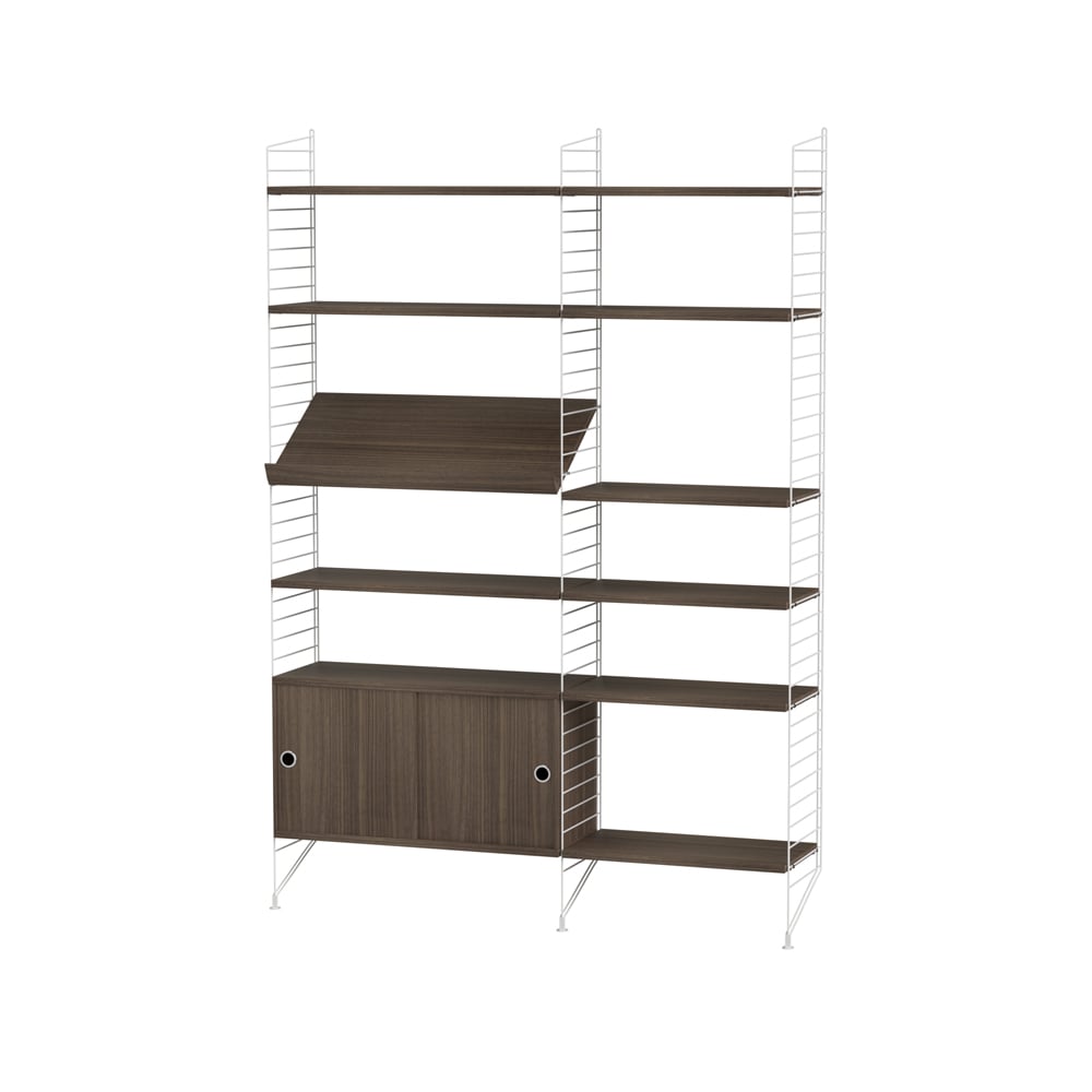 String living room walnut & white - Combination H | Scandinavian Design | Brown
