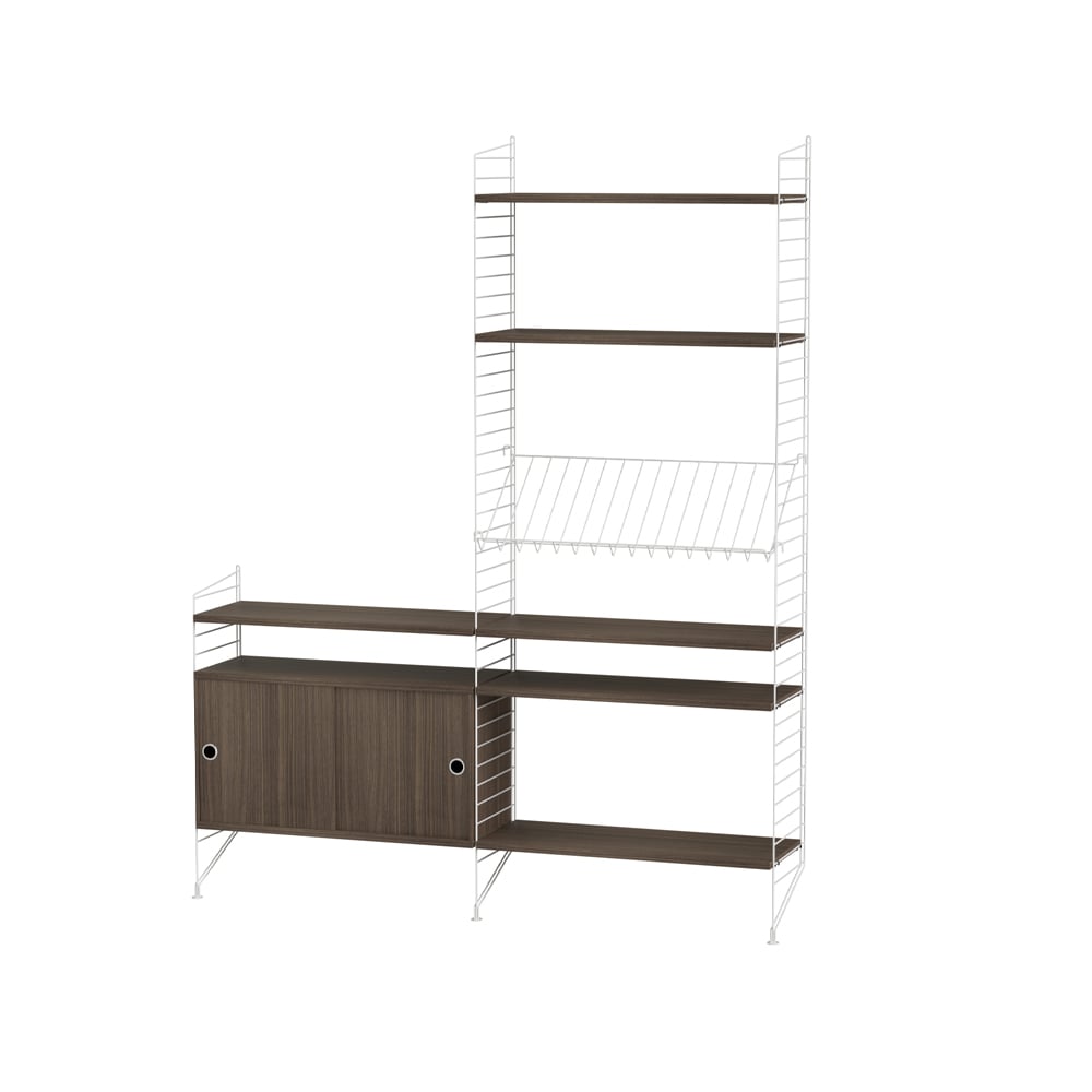 String living room walnut & white - Combination K | Scandinavian Design | Brown