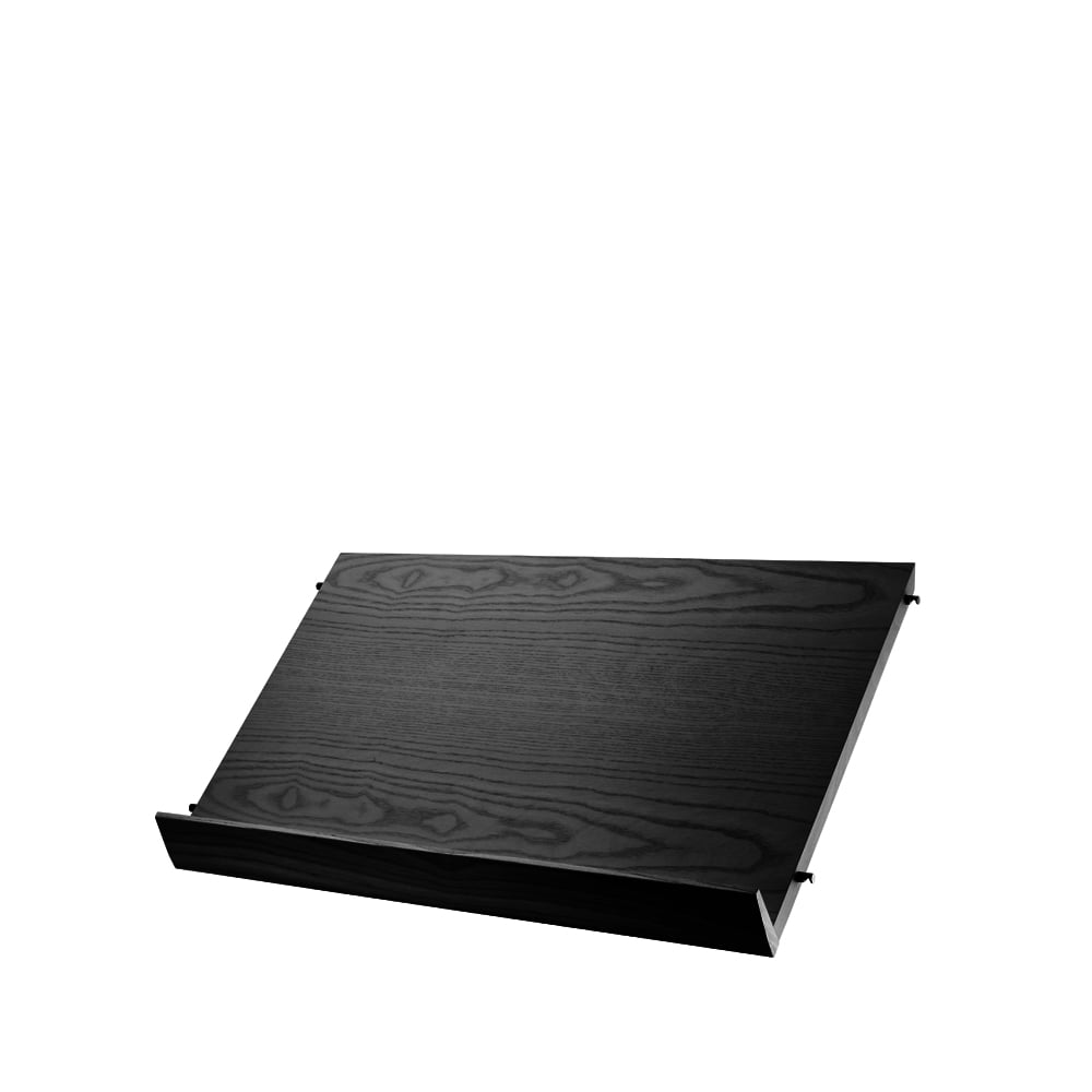 String magazine shelf wood Ash black stain, 58x30 cm