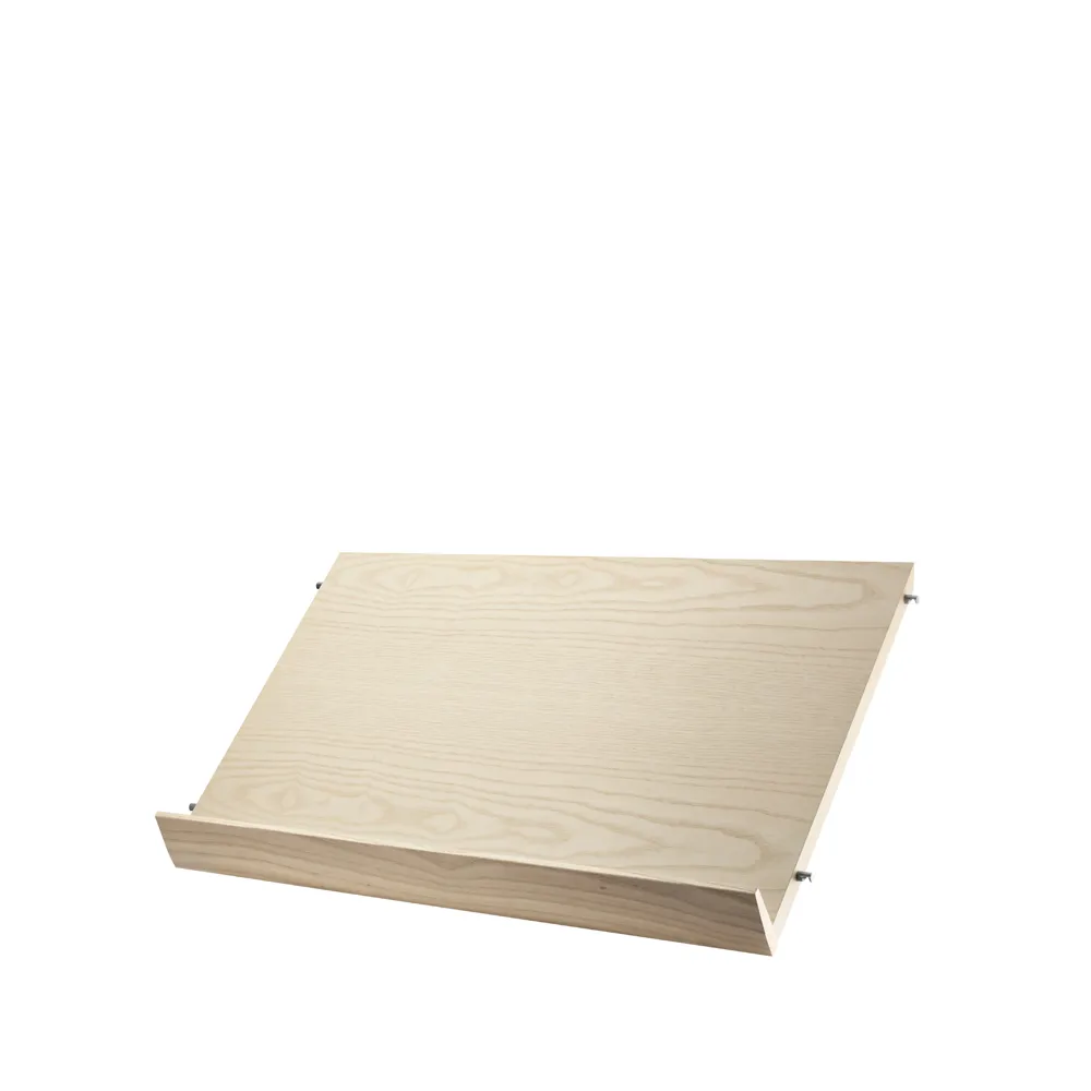 String magazine shelf wood, Ash veneer, 58x30 cm String