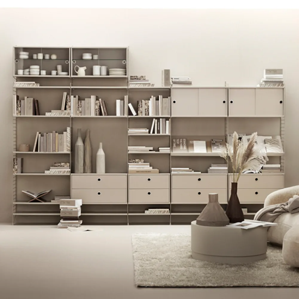 String magazine shelf wood, Beige, 58x30 cm String