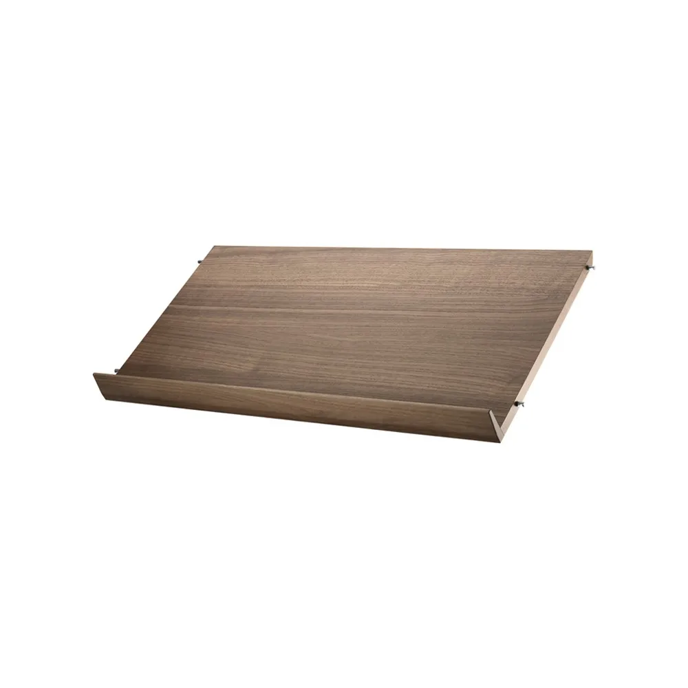 String magazine shelf wood, Walnut, 78x30 cm String