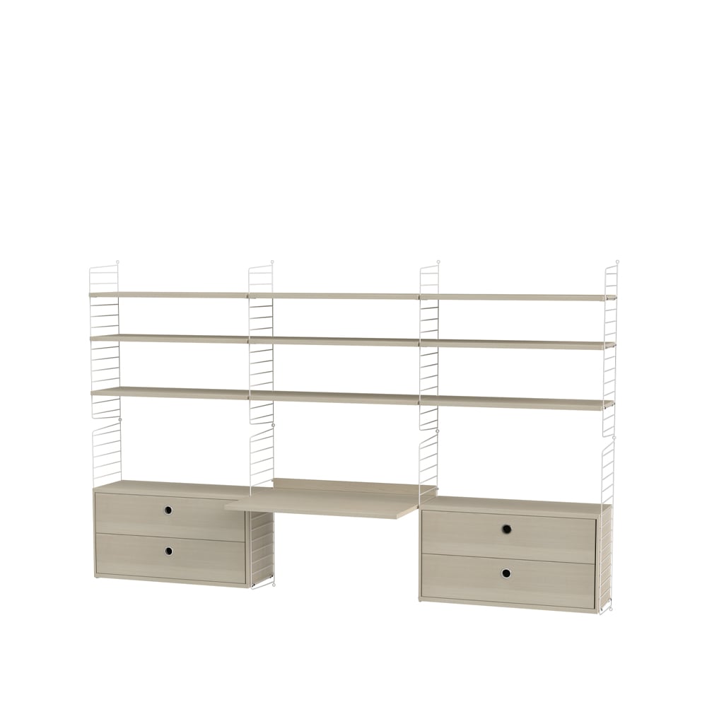 String office ash & white - Combination F | Scandinavian Design | Beige