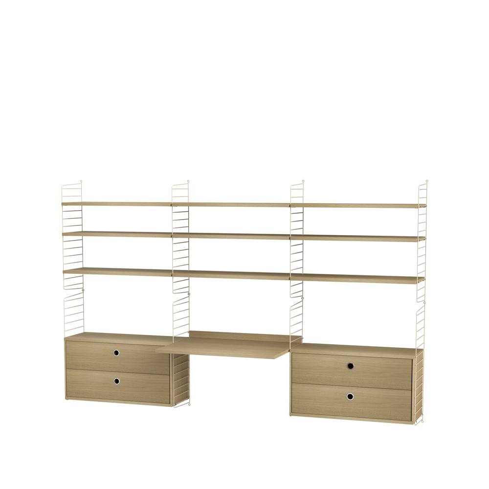 String office oak & beige - Combination F | Scandinavian Design | Beige