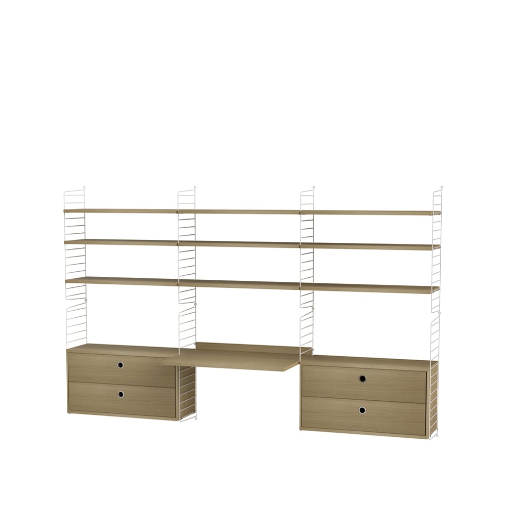 String office oak & white - Combination F | Scandinavian Design | Beige