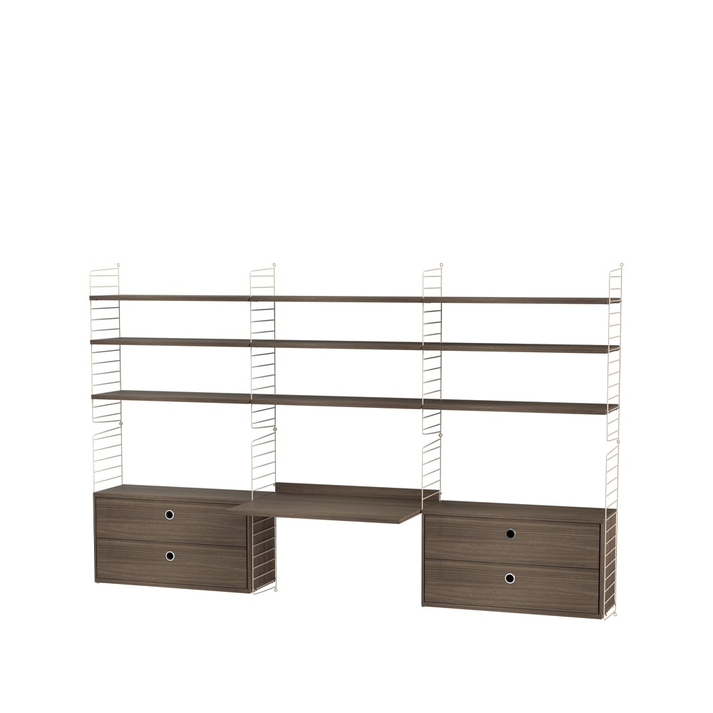 String office walnut & beige - Combination F | Scandinavian Design | Brown