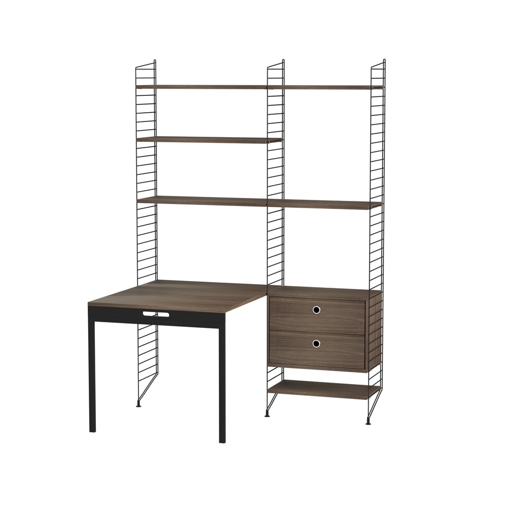 String office walnut & black - Combination E | Scandinavian Design | Brown