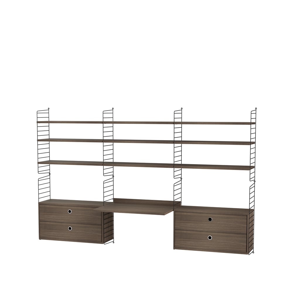 String office walnut & black - Combination F | Scandinavian Design | Brown