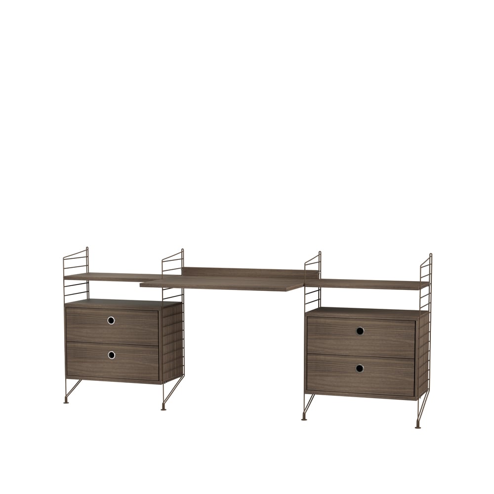 String office walnut & brown - Combination C | Scandinavian Design | Brown