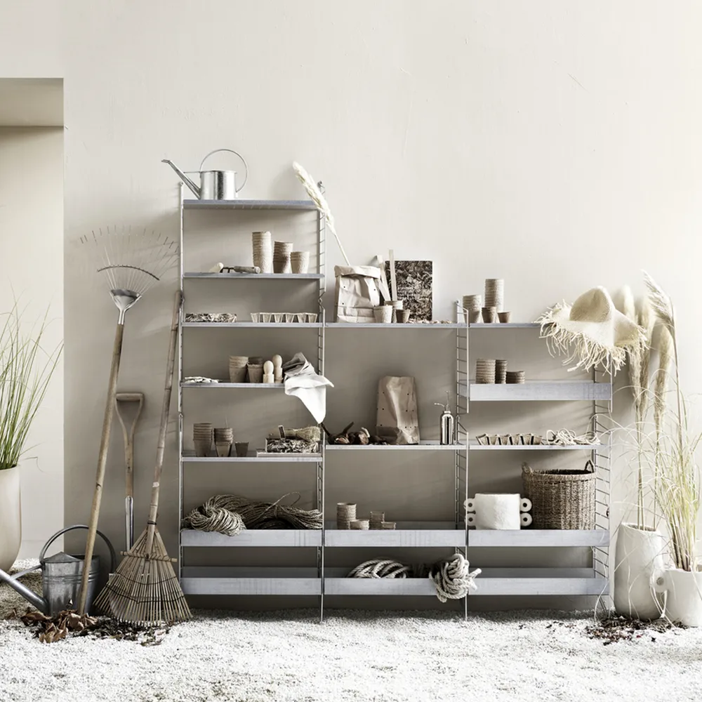 String Outdoor shelf, Galvanized-58x30 cm-high edge String