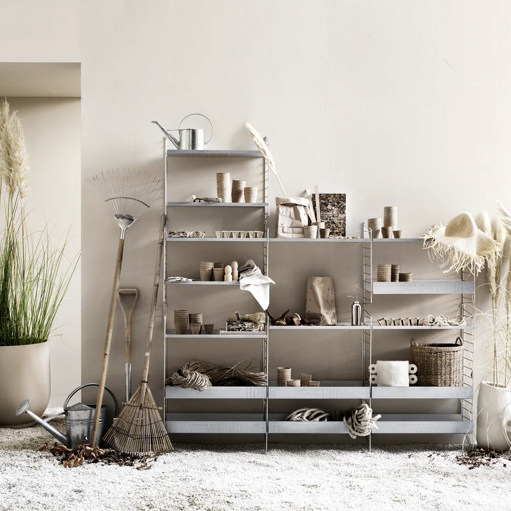 String Outdoor shelf, Galvanized-58x30 cm-high edge String