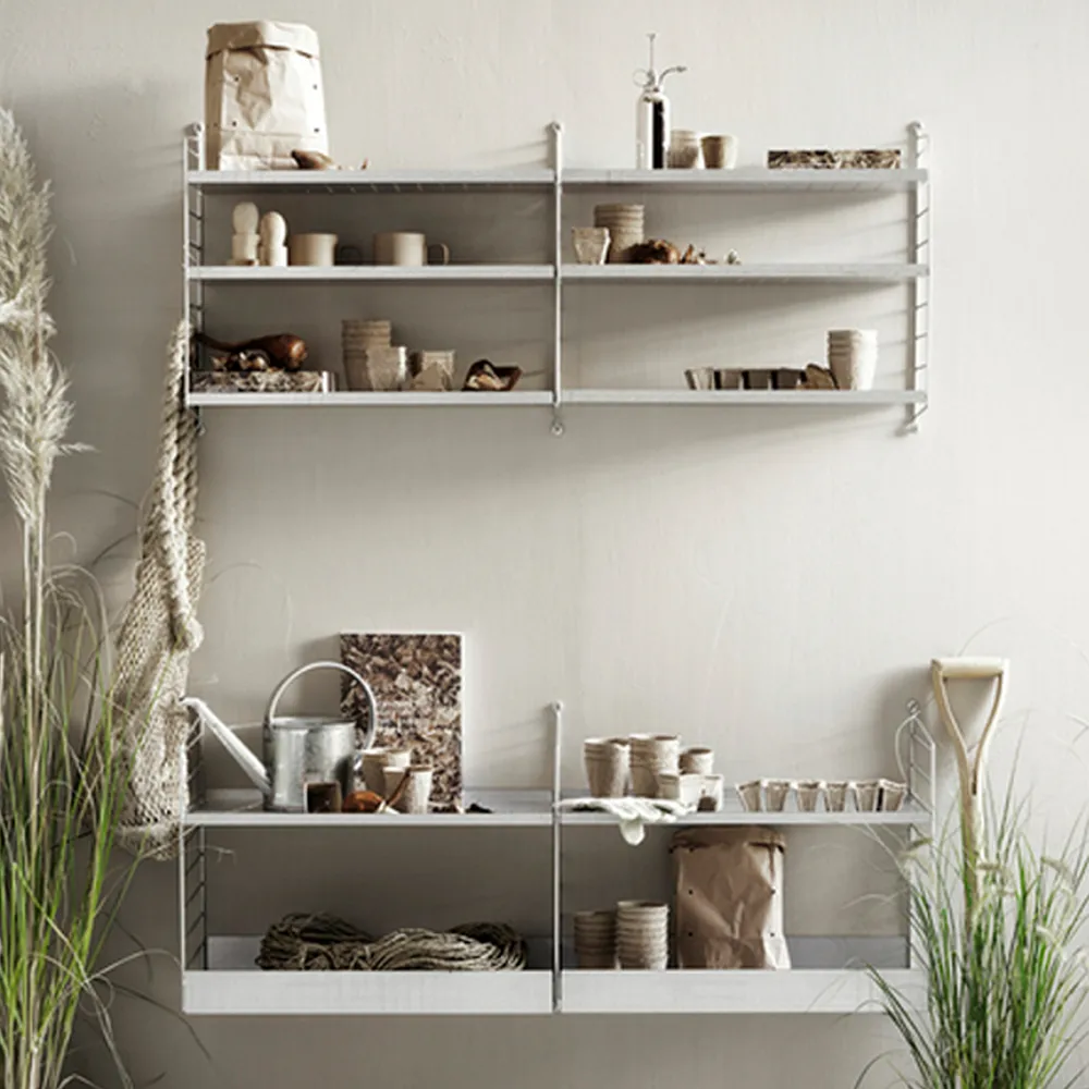 String Outdoor shelf, Galvanized-58x30 cm-low edge String