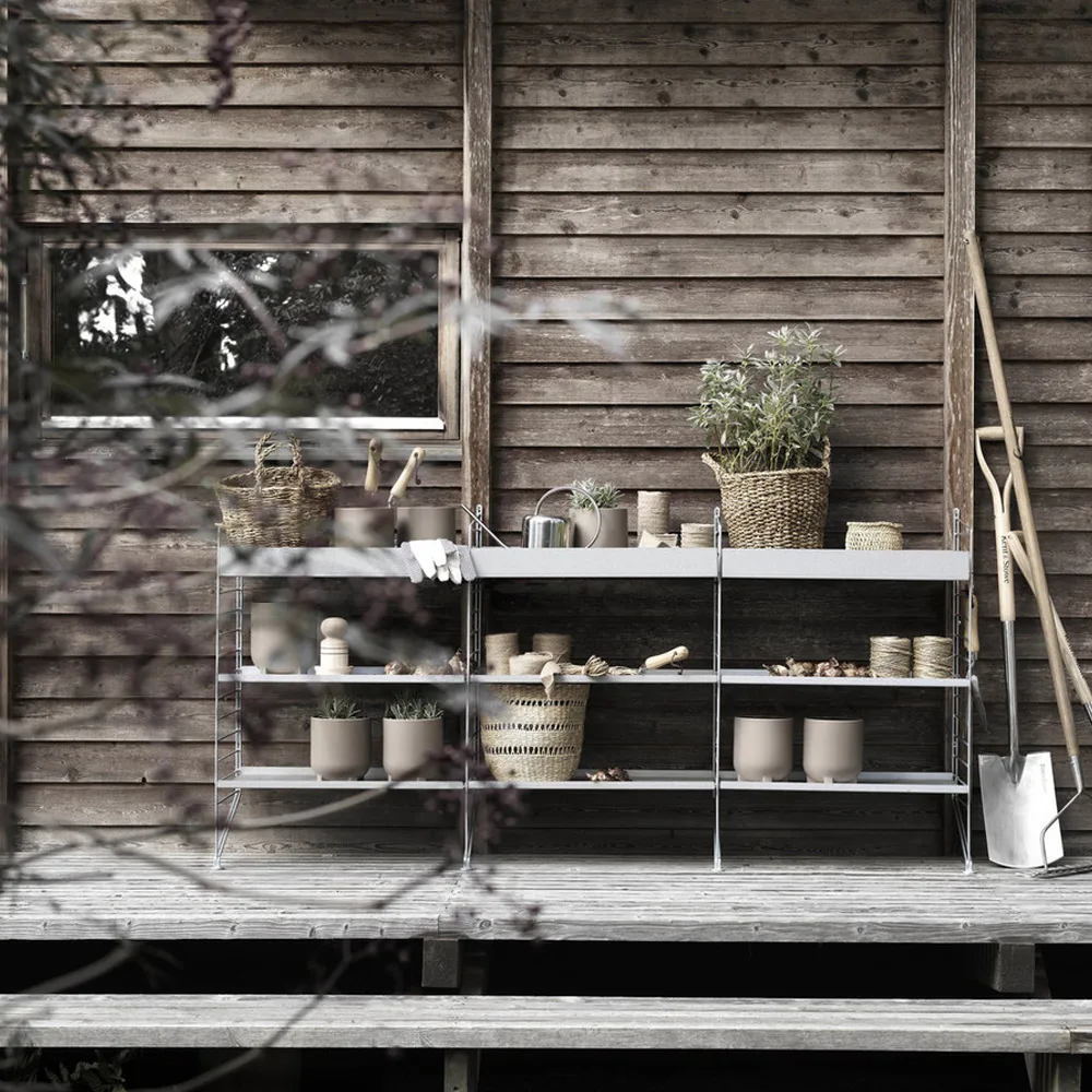 String Outdoor shelf, Galvanized-58x30 cm-low edge String