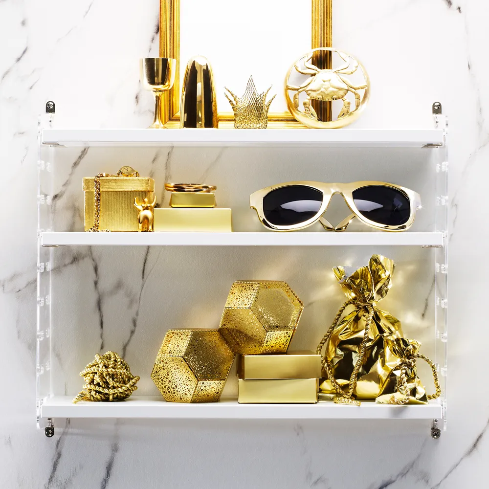 String Plex wall panel, Transparent, 50x30 cm, 2-pack String