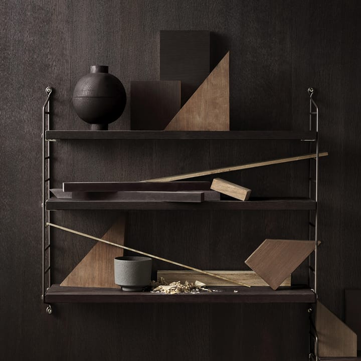 String Pocket Shelf oiled smoked oak veneer, oiled oak veneer-brown String