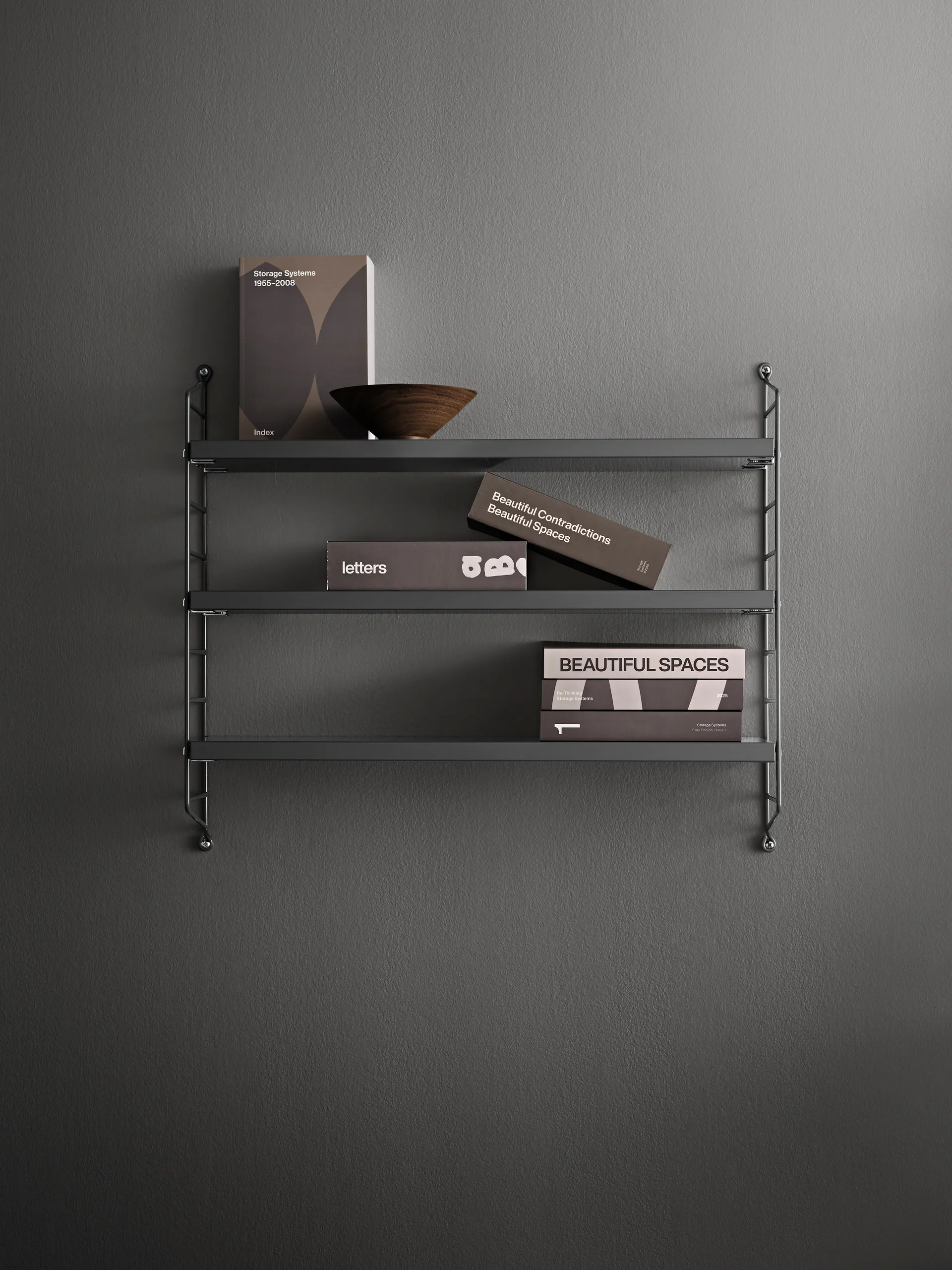 String Pocket wall shelf, Dark grey String