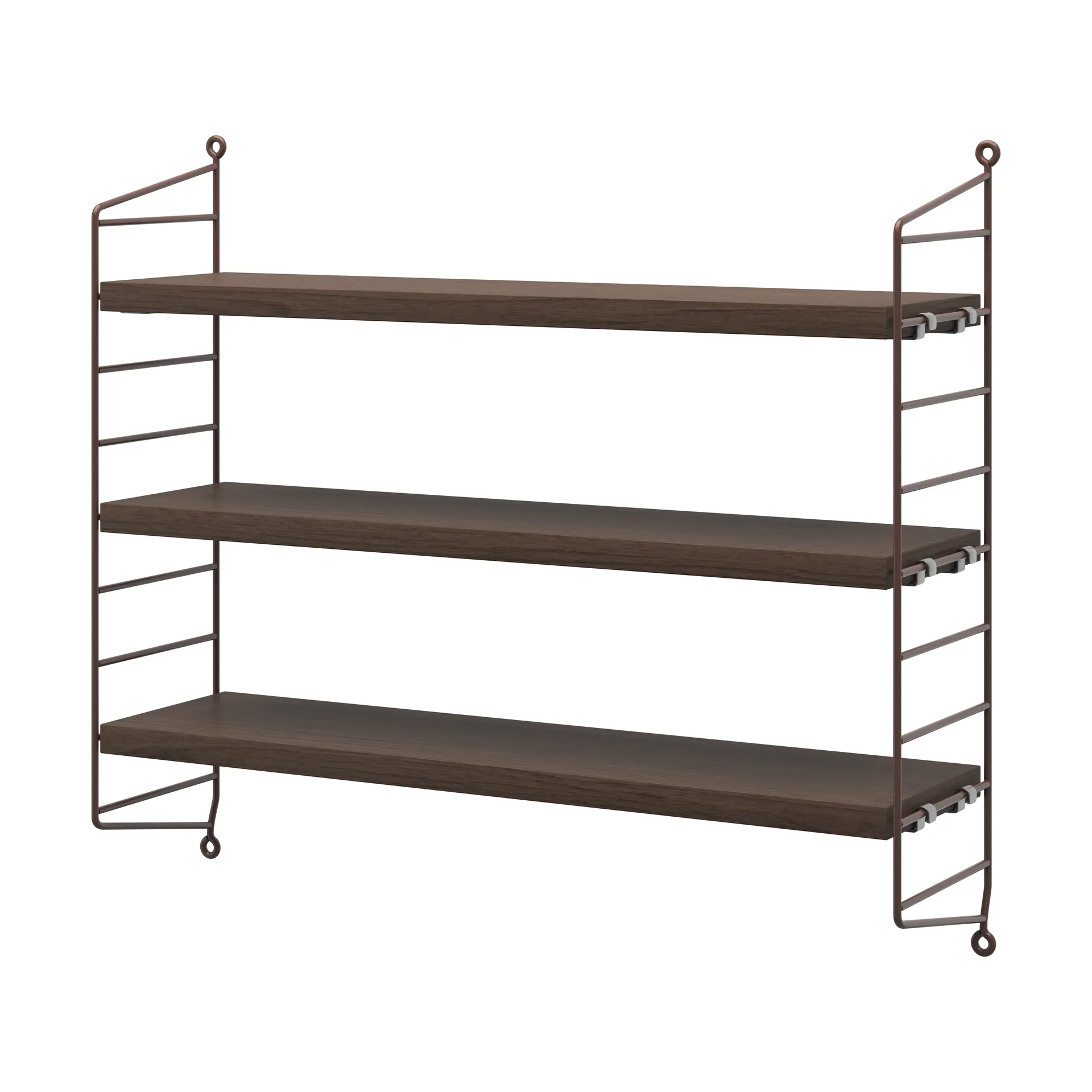 String Pocket wall shelf, Dark oak-dark brown String