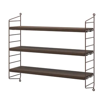 String Pocket wall shelf - Dark oak-dark brown - String