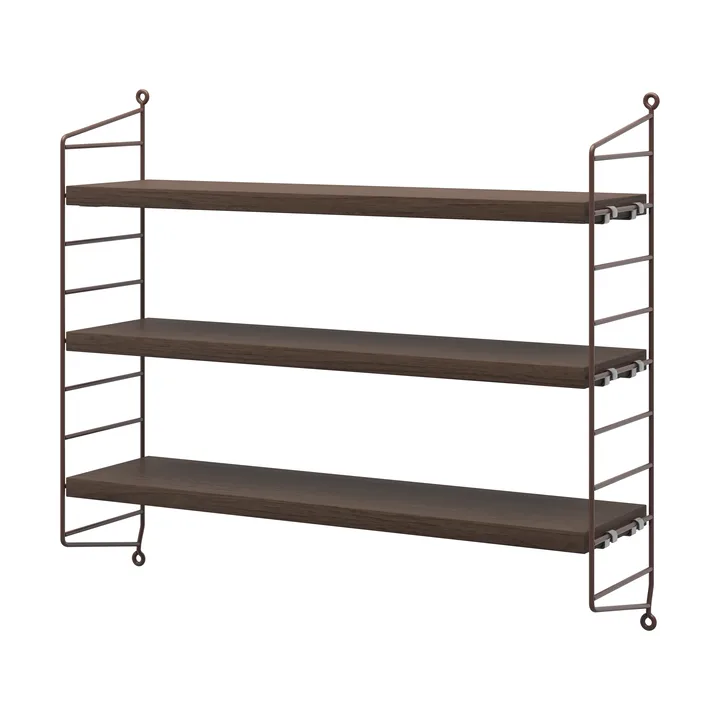 String Pocket wall shelf - Dark oak-dark brown - String