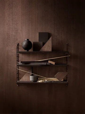 String Pocket wall shelf - Dark oak-dark brown - String
