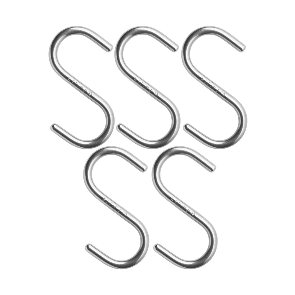 String S-hook 5-pack Stainless steel | Scandinavian Design | Clothes hooks & hangers | Grey