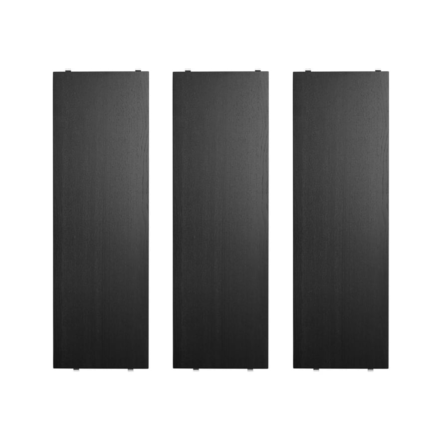String shelf Ash black stain, 58x20 cm, 3-pack | Scandinavian Design | Shelves & shelving systems | Black