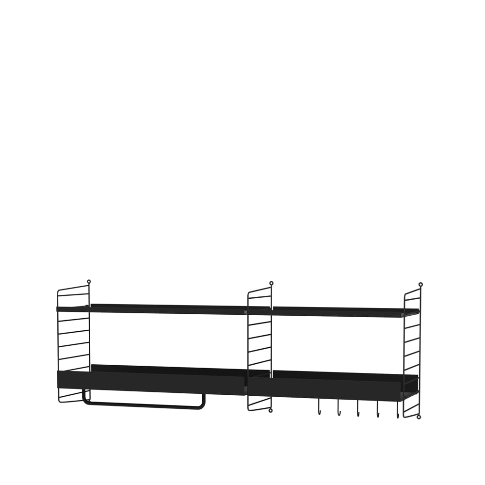 String shelf black - Combination J | Scandinavian Design | Black