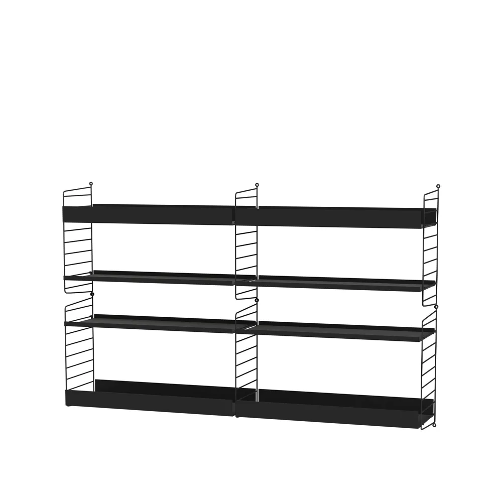 String Shelf black - Combination L,  String