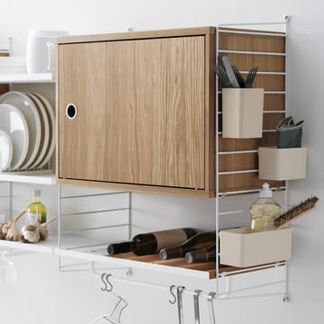 String shelf cabinet with door - Oak, 58x30 cm - String