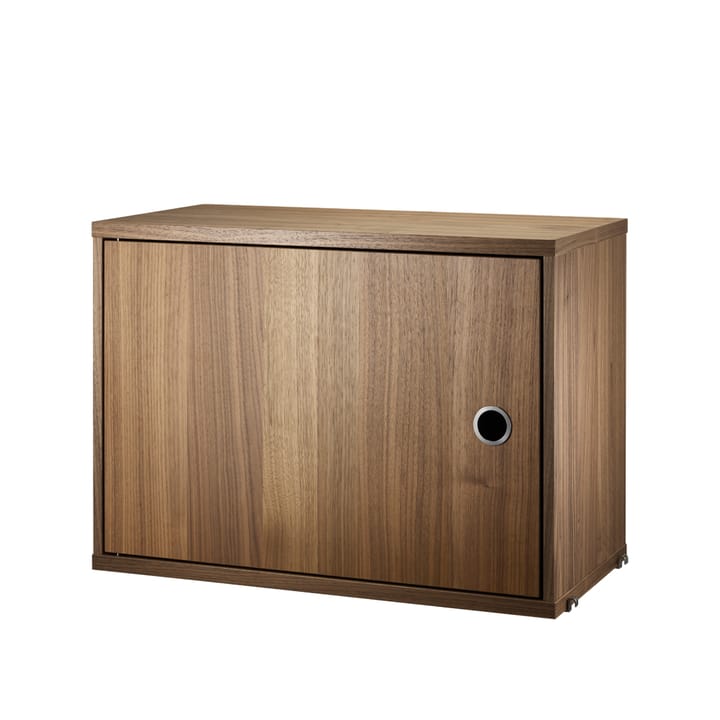 String shelf cabinet with door - Walnut, 58x30 cm - String