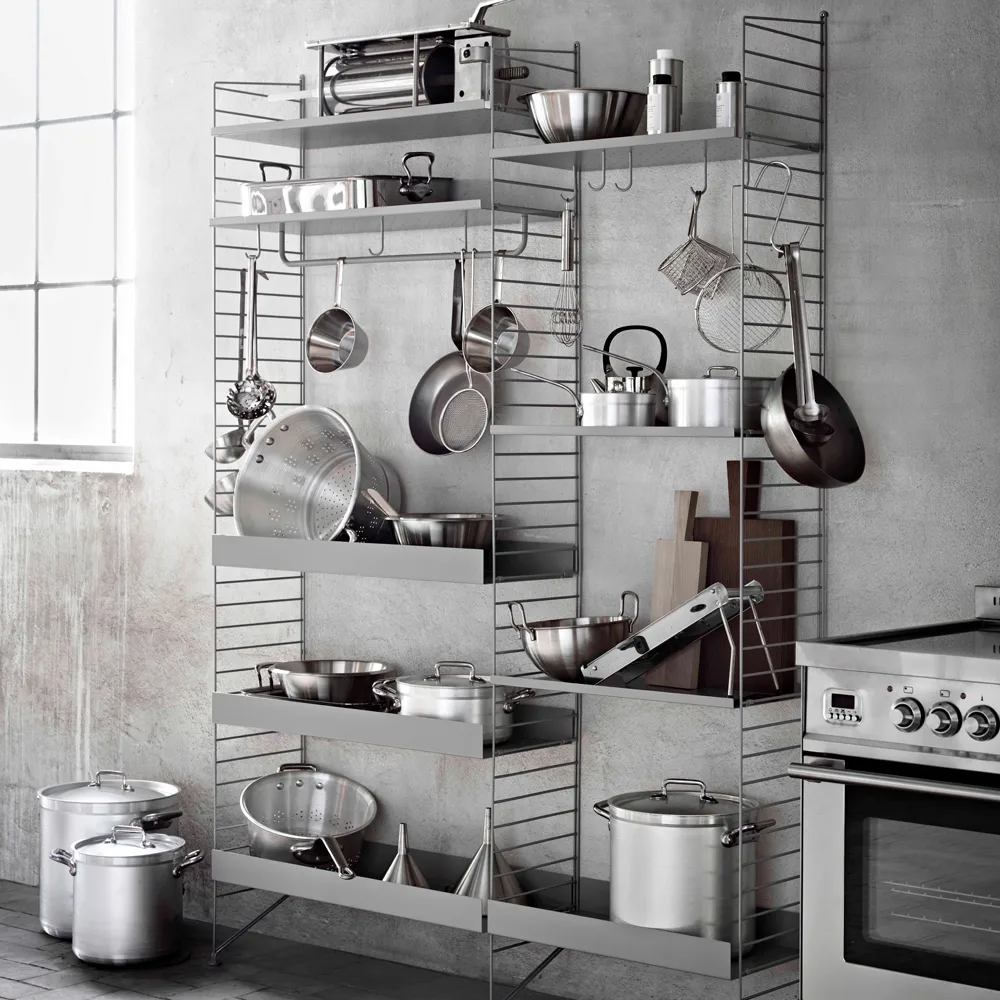 String shelf metal, Beige, 78x30 cm, high edge String