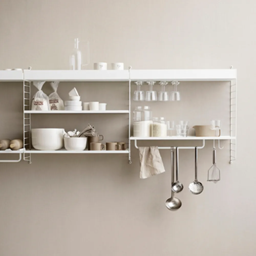 String shelf metal, Beige, 78x30 cm, high edge String