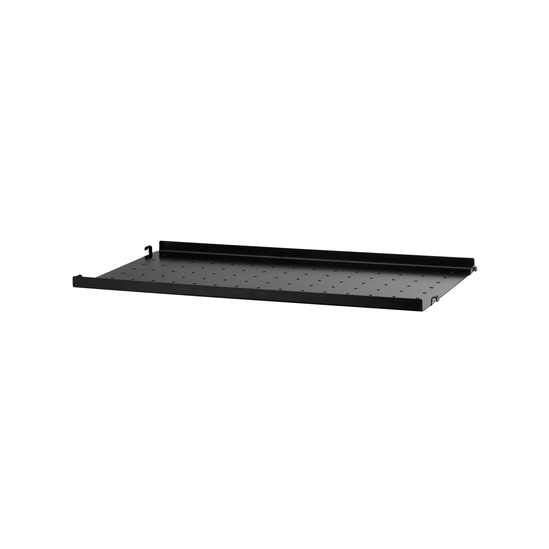 String shelf metal, Black, 58x20 cm, low edge String