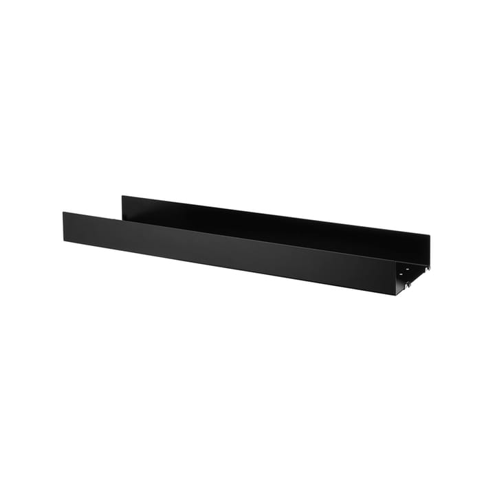 String shelf metal - Black, 78x20 cm, high edge - String