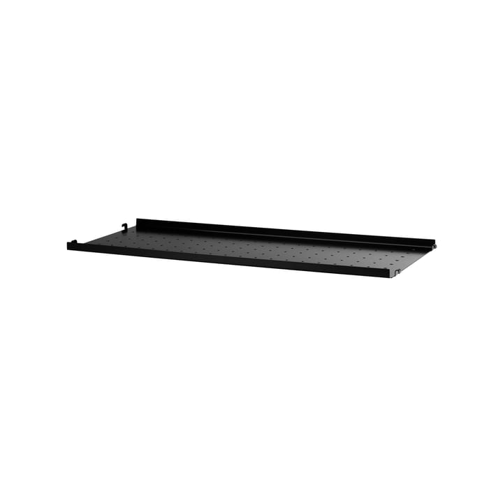 String shelf metal - Black, 78x20 cm, low edge - String