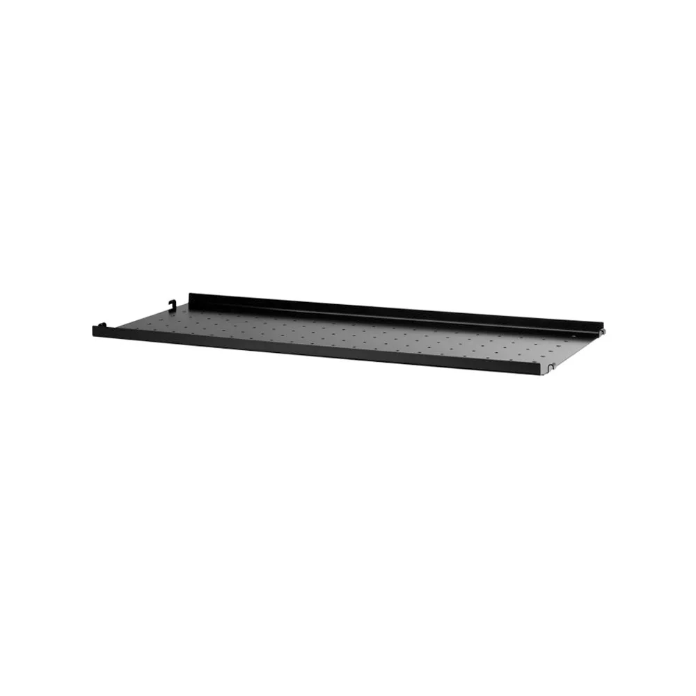 String shelf metal, Black, 78x30 cm, low edge String