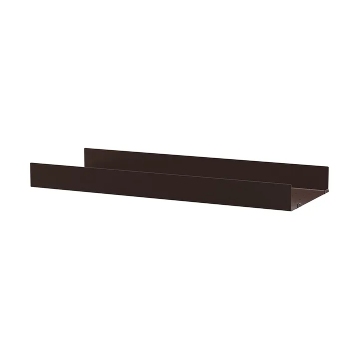 String shelf metal - Dark brown, 78x30 cm, high rim - String
