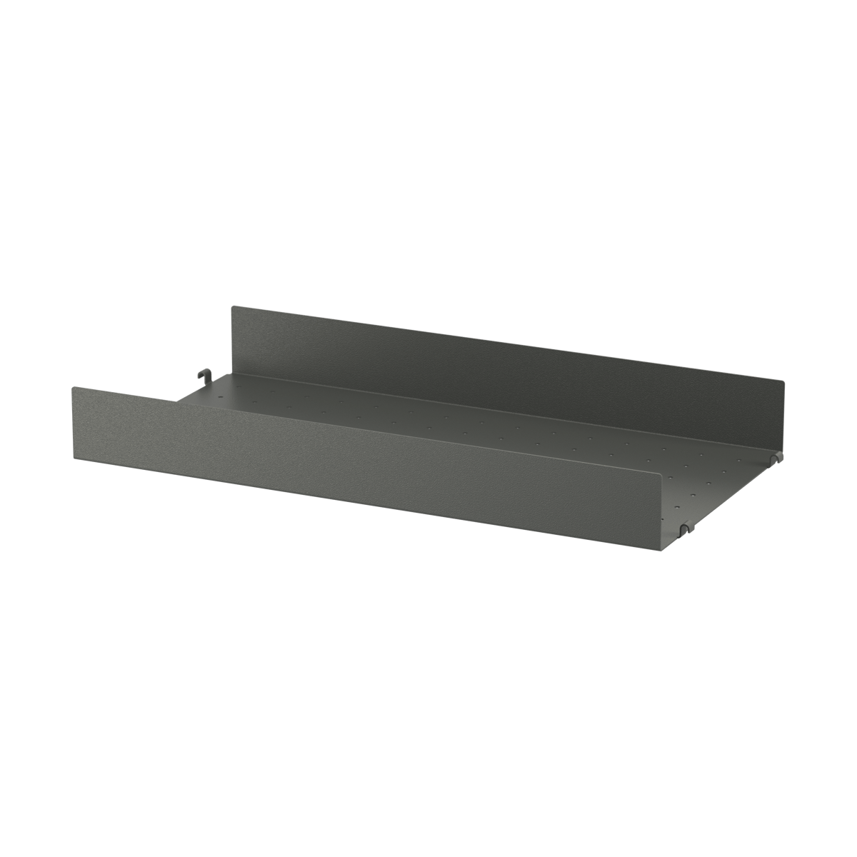 String String shelf metal Dark grey, 58x30 cm, high edge