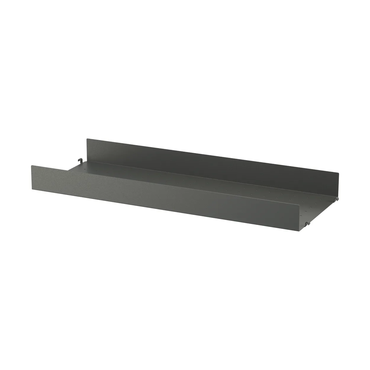 String shelf metal Dark grey, 78x30 cm, high edge | Scandinavian Design | Shelves & shelving systems | Grey